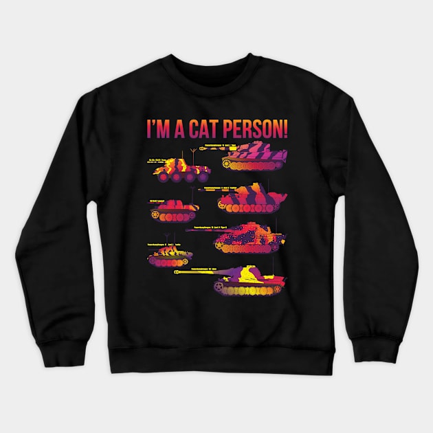 im a cat person! in the style of synth wave Crewneck Sweatshirt by FAawRay